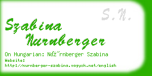 szabina nurnberger business card